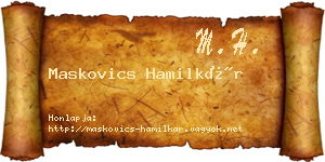 Maskovics Hamilkár névjegykártya